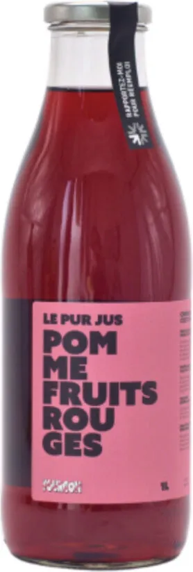 Le pur jus pomme fruits rouges