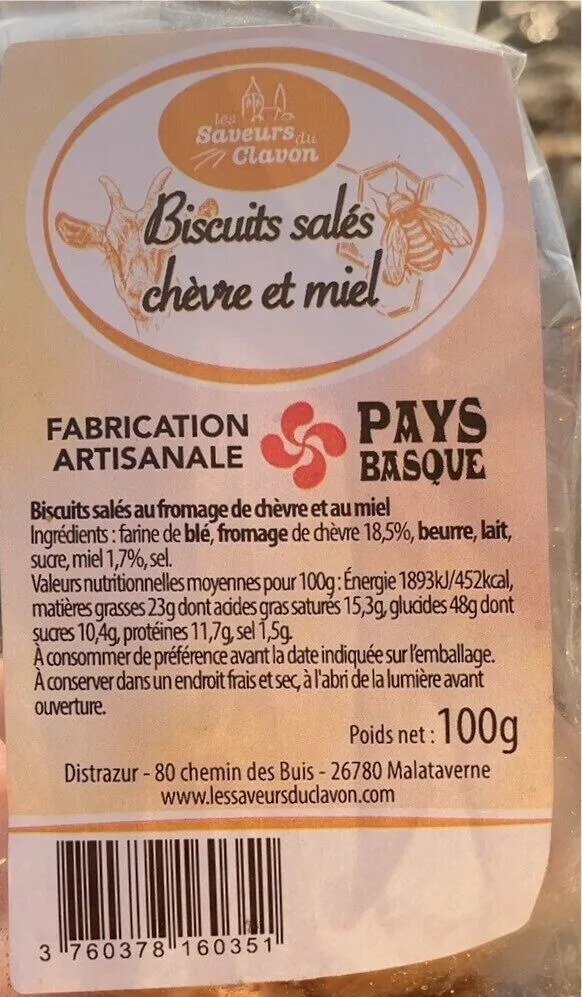 Biscuit salés chèvre miel