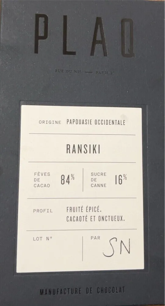 Chocolat Noir RANSIKI 84%