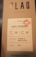Plaq chocolat Kamili pistaches