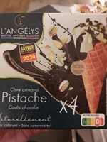 Cône pistache coulis chocolat