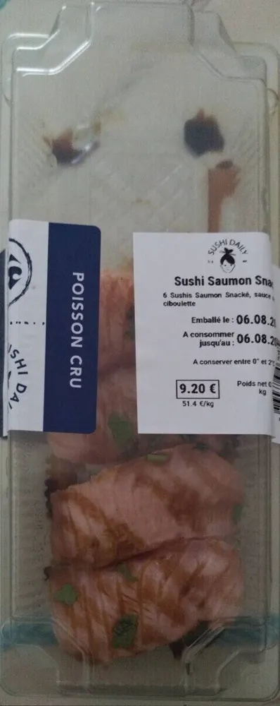 Sushi saumon snacké