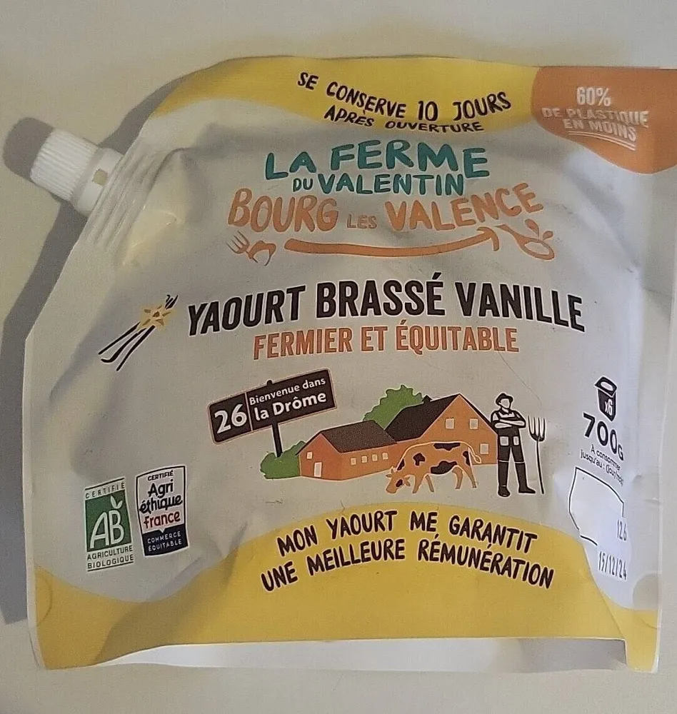 YAOURT BRASSÉ VANILLE FERMIER ET ÉQUITABLE