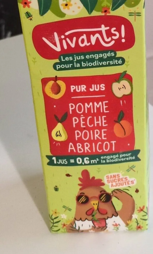 Pur jus pomme pêche poire abricots