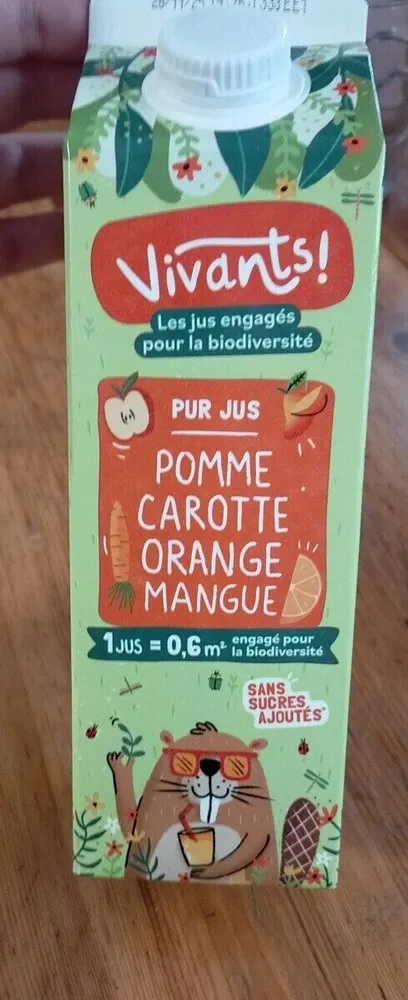 Pur jus pomme carotte orange mangue