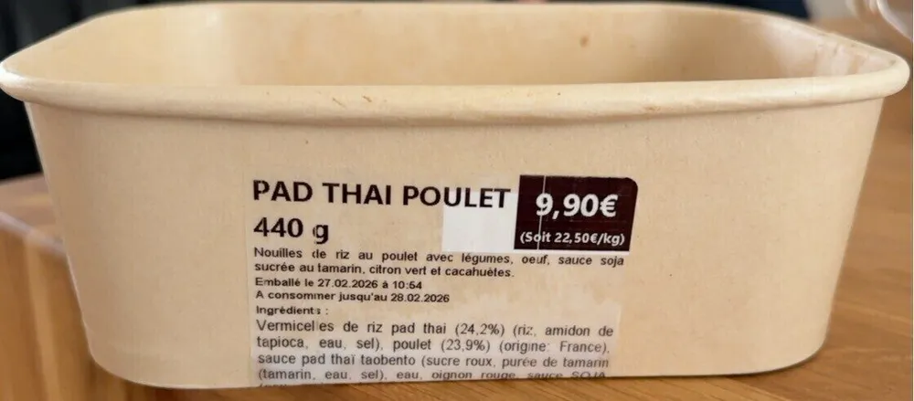 Pad thaï poulet