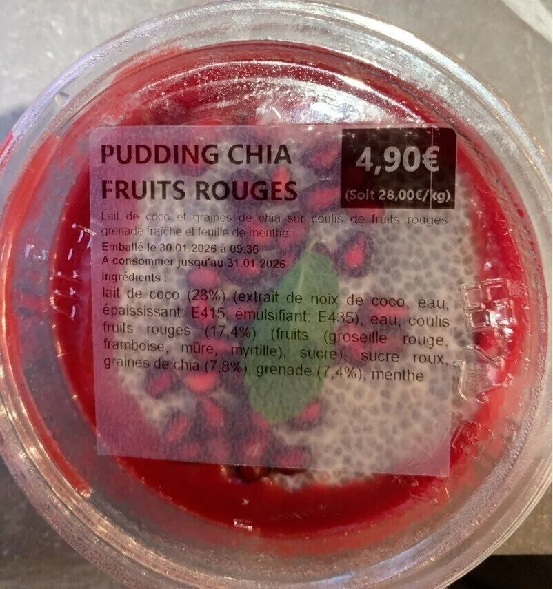 Pudding chia fruits rouges