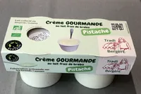Crème gourmande au lait de brebis Pistache