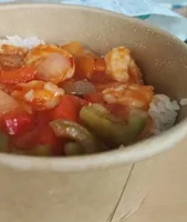 Riz crevettes sauce aigre douce