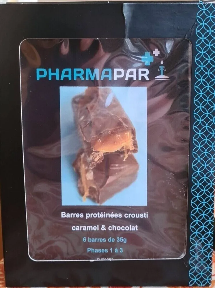 Barres protéinées crousti caramel & chocolat