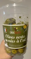 Olives vertes cassées à l’ail