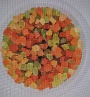 Cubes de fruits confits tricolores