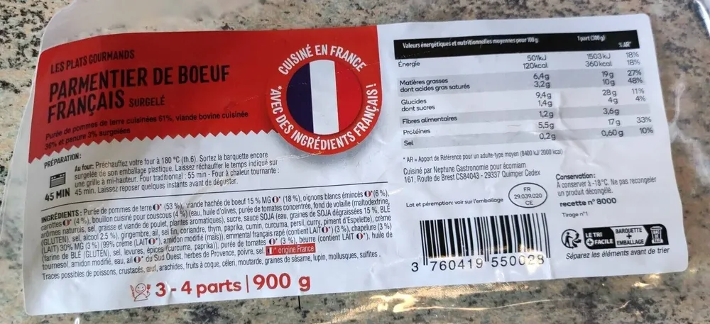 PARMENTIER DE BOEUF FRANÇAIS