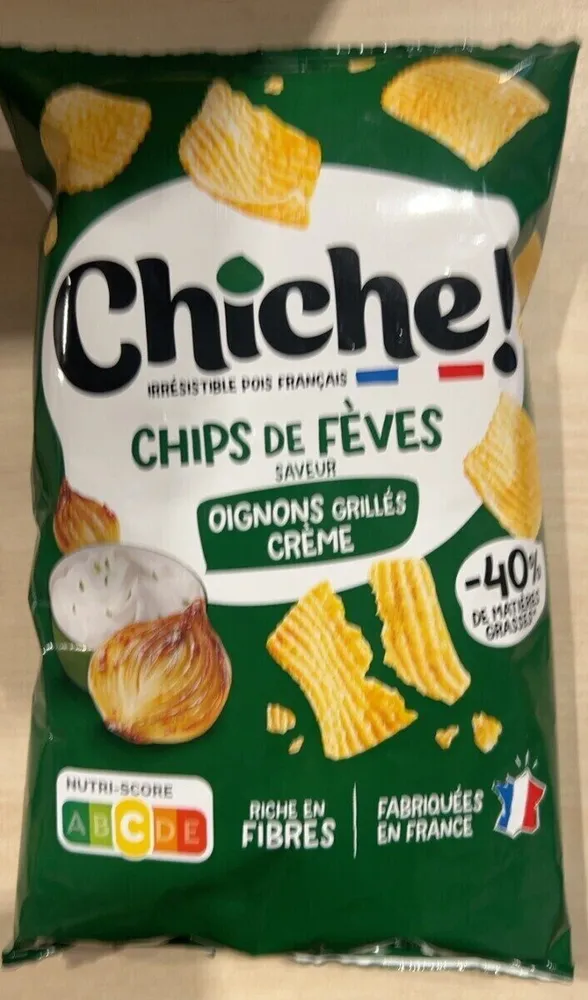 Chips de feves oignons grilles creme