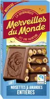 Tablette Bloc, Chocolat au Lait aux inclusions de noisettes et amandes entières
