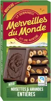 Tablette Bloc, chocolat noir aux inclusions de noisettes et amandes entières