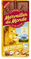 Tablette Lait, biscuits sablés noisettes et amandes pilées