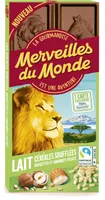 Tablette Lait, céréales soufflées, noisettes et amandes pilées