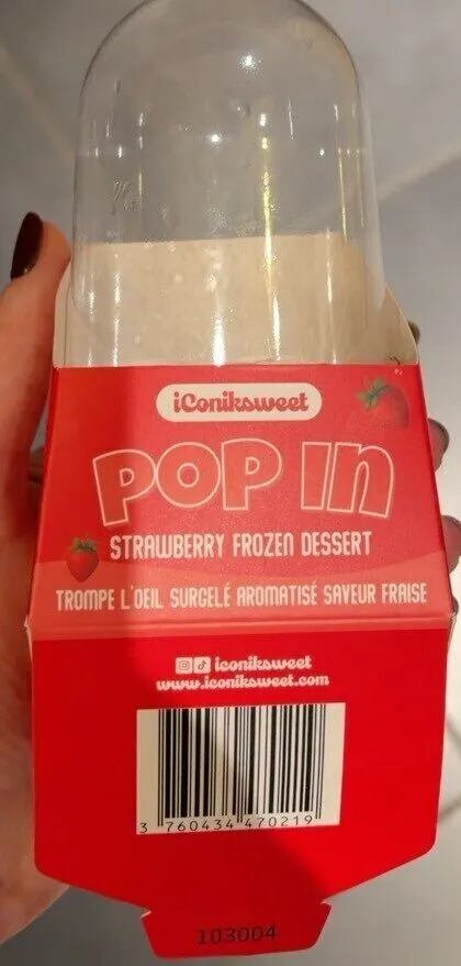 Pop in strawberry frozen dessert