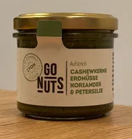 Aufstrich CASHEWKERNE ERDNÜSSE KORIANDER & PETERSILIE