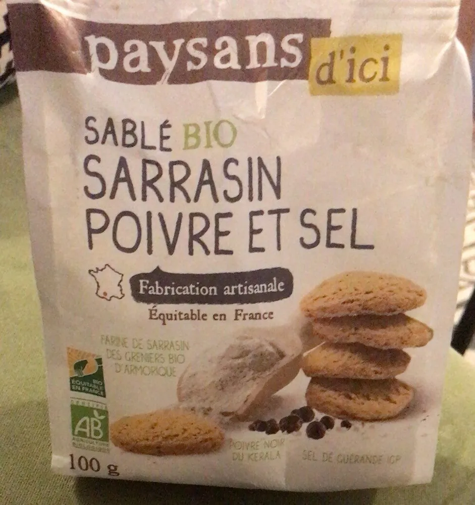 Sablé Bio Sarrasin Poivre et Sel