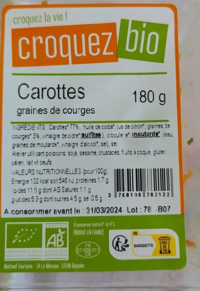 Carottes graines de courges 180g