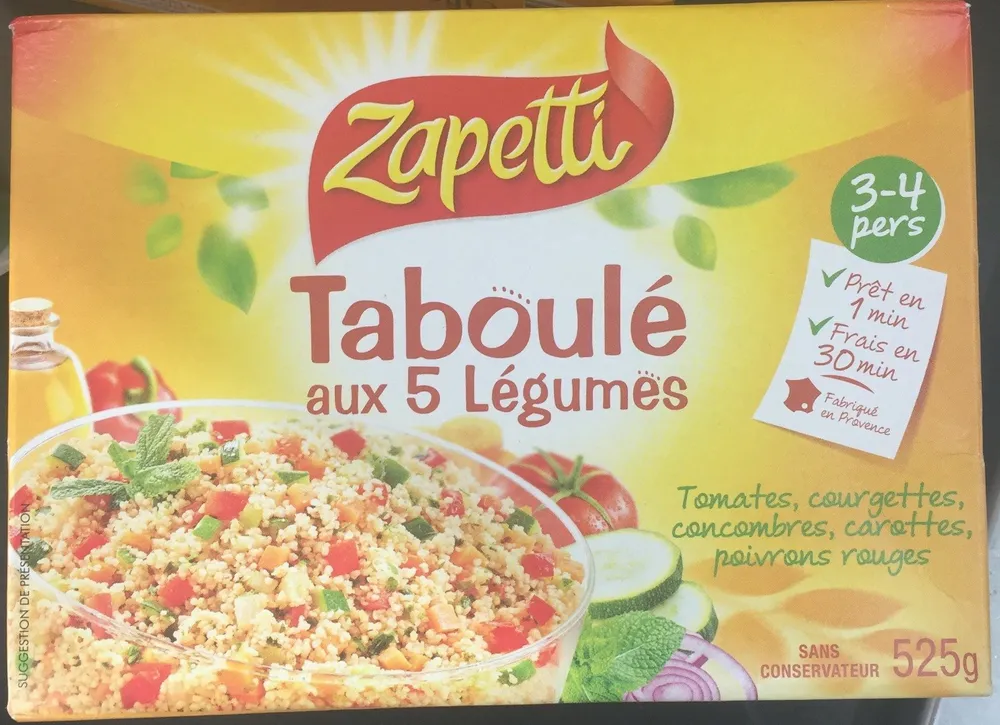 Taboulé aux 5 legumes