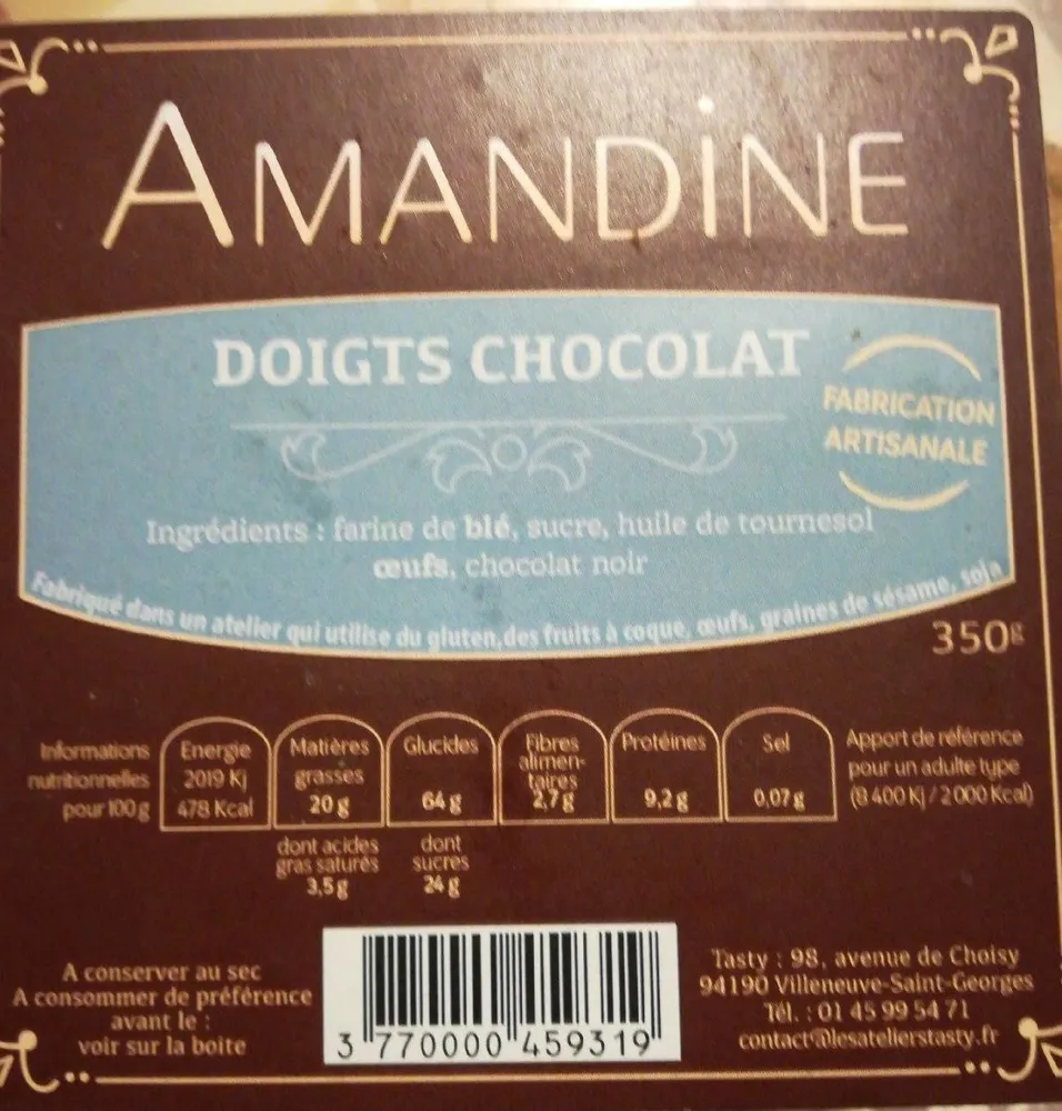 Doigts chocolat