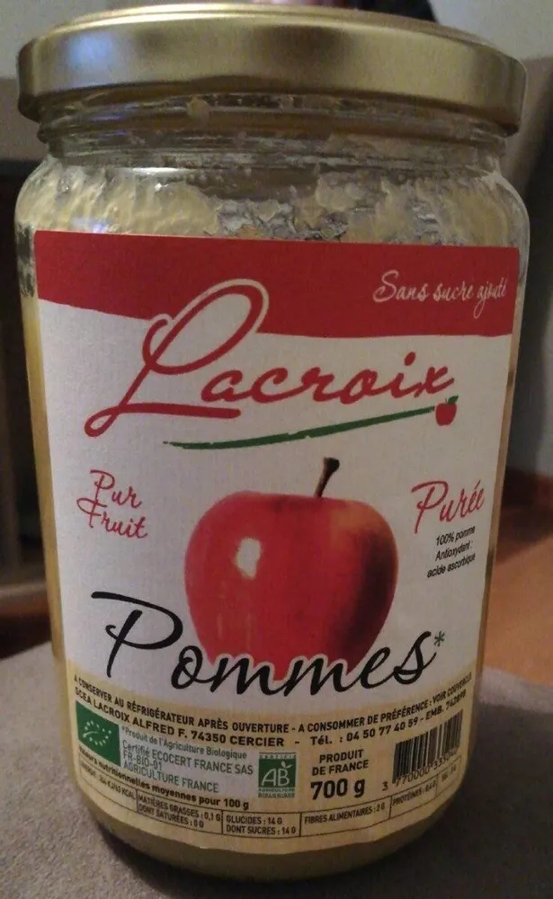Purée Pommes pur fruit
