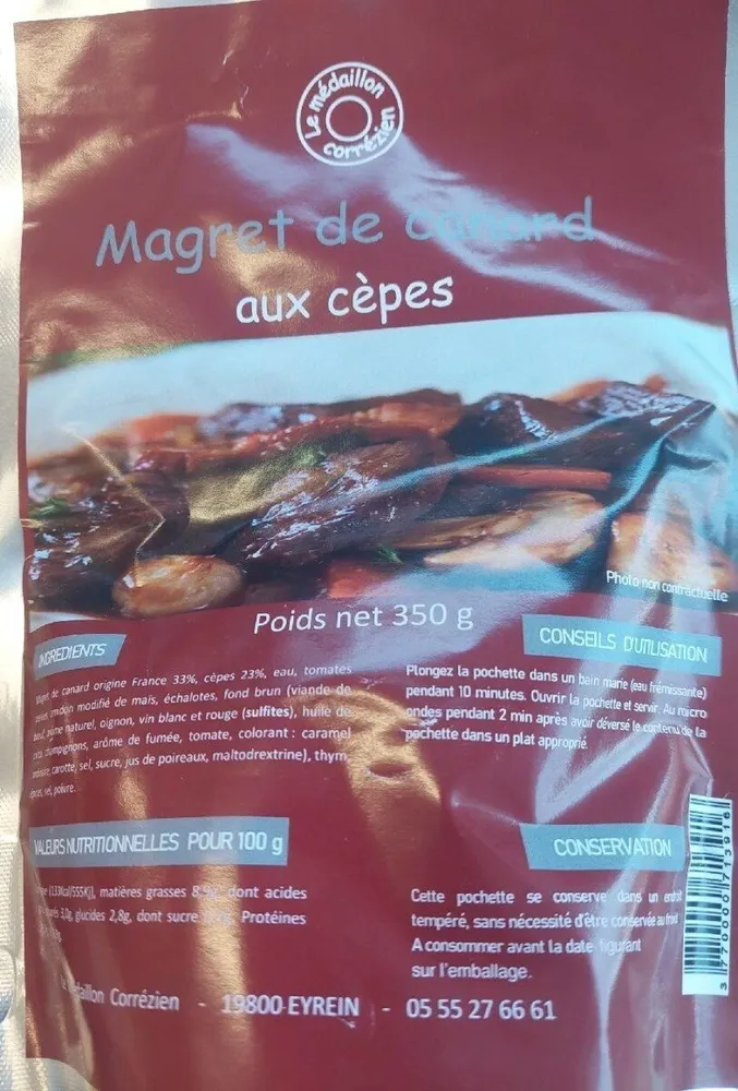 Magret de canard aux cèpes