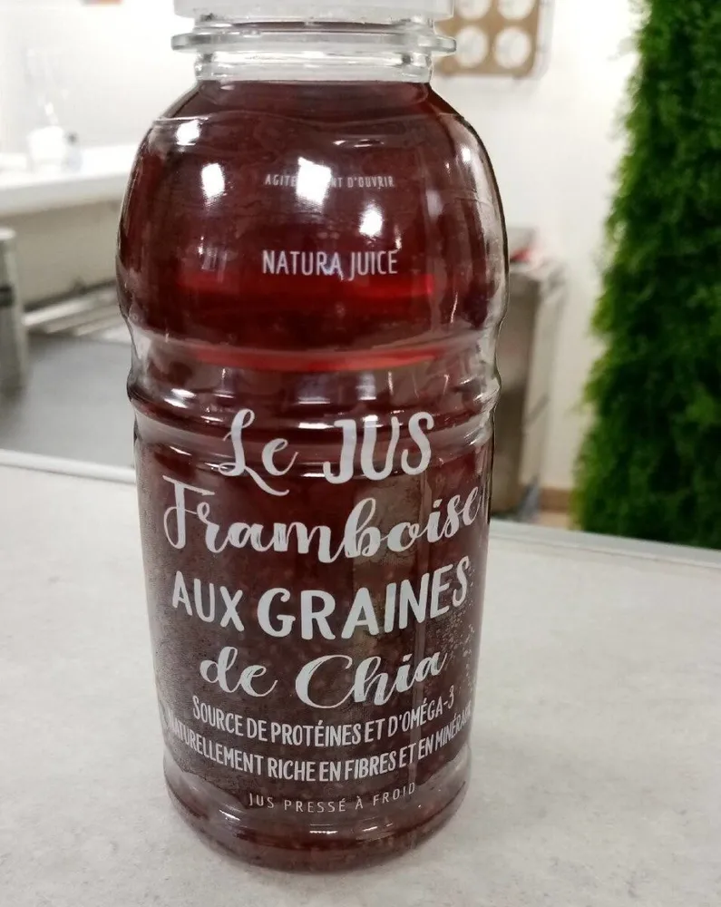 Le JUS framboise aux graines de chia