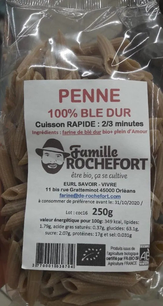 Penne 100% blé dur