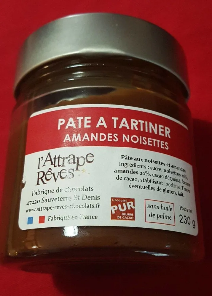 Pâte à tartiner amandes noisettes
