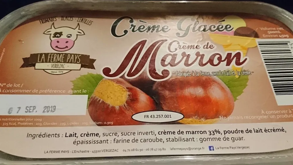 Crème glacée crème de marron