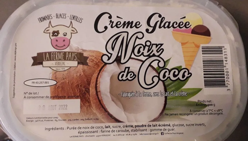Crème glacée noix de coco