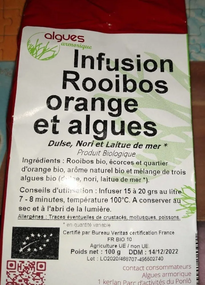 Infusion rooibos orange et algues