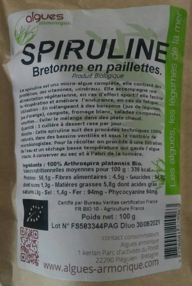 Spiruline Bretonne en paillettes