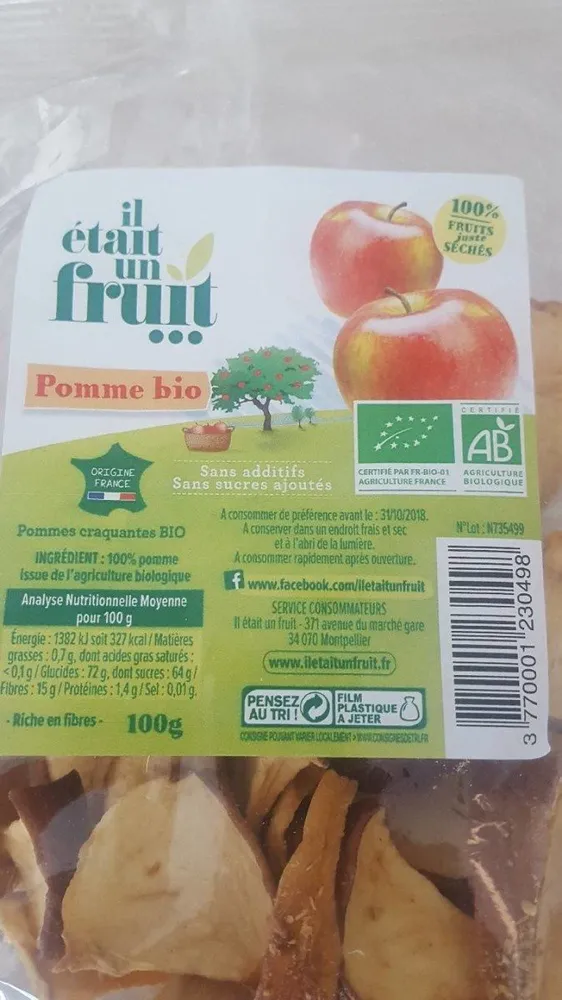 Il était un fruit. Pomme bio