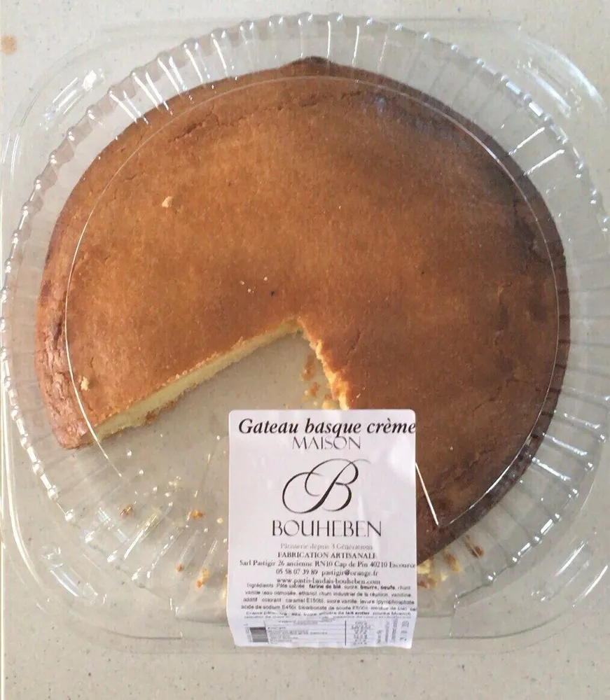 Gâteau Basque crème
