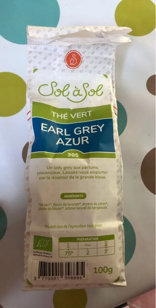 thé vert earl grey azur