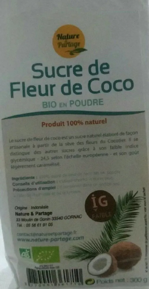 Sucre de fleur de coco