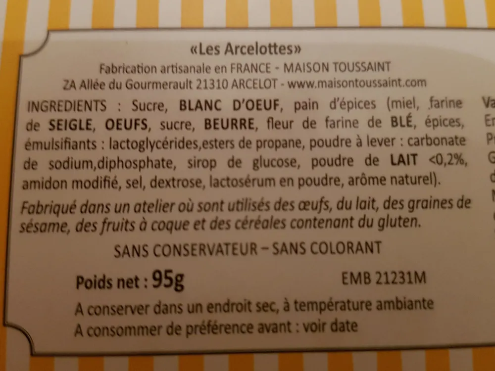 Les Arcelottes - Meringues au Pain d'Épices