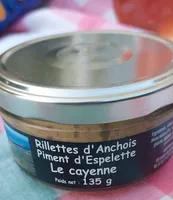Rilettes d'anchois au piment d'espelette le cayenne