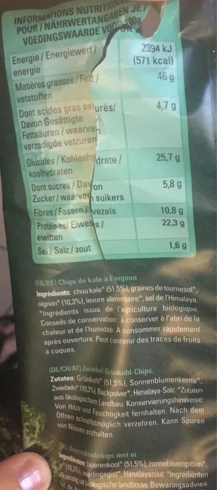 Chip's de kale a l'oignon