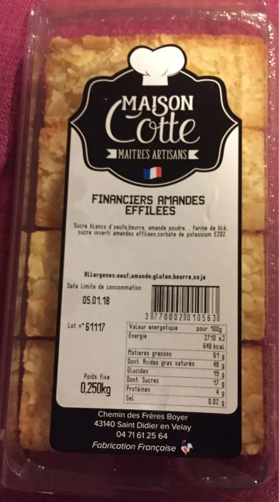 Financiers amandes effilees