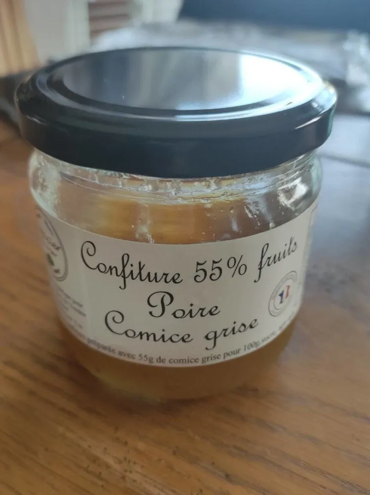 Confiture 55% fruits poire comice grise