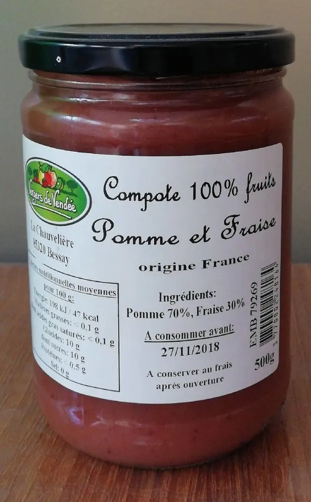 Compote 100% fruits, Pomme et Fraise