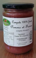 Compote 100% fruits, Pomme et Fraise
