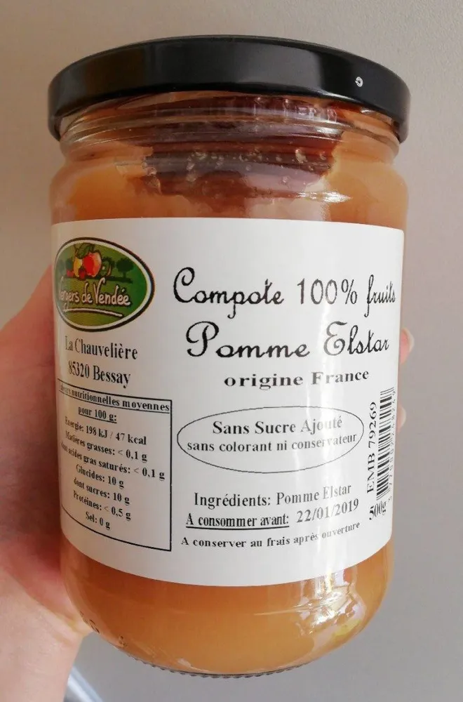 Compote de pomme 100% fruits