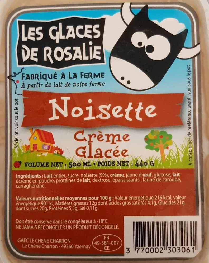 Crème glacée noisettes